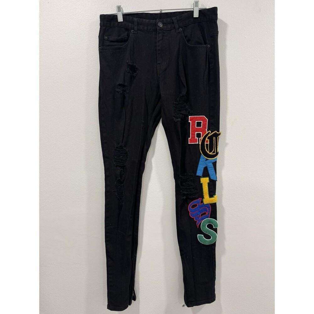 Young & Reckless Distressed Embroidered Jeans 31x34 Men Jeans